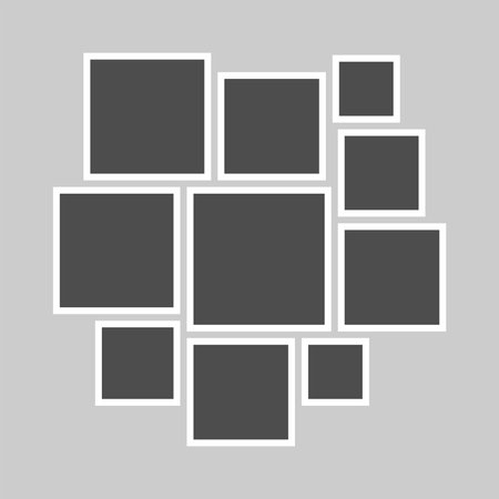 Set of photo frames. Vector illustration. Isolated on gray background.のイラスト素材