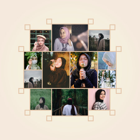 Collage with photos of muslim people in different nationalities.