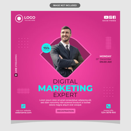 Digital marketing expert social media instagram post templateのイラスト素材