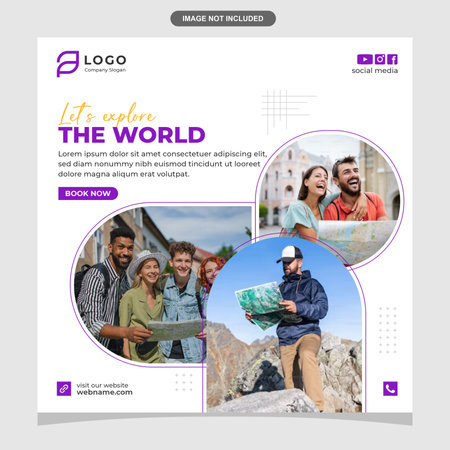 Tour and travel banner social media postのイラスト素材