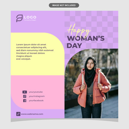 Banner social media post international happy womens dayのイラスト素材