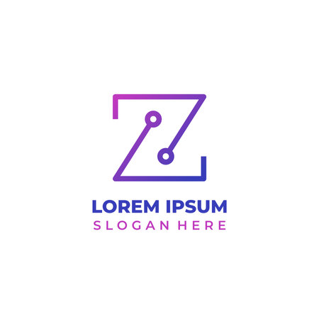 Z letter technology logo template vector icon element - vector illustration - eps10のイラスト素材