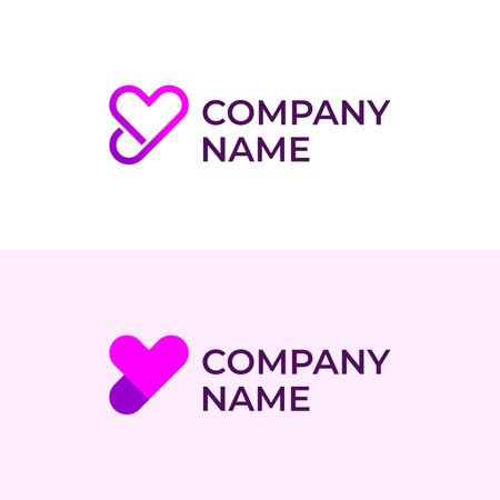 Y Love Logo Design, Letter Y for Company Logo, Icon Y Combine With Love Symbolのイラスト素材