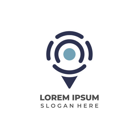 Location point logo design. Location pin icon. Map pointer vector illustration.のイラスト素材