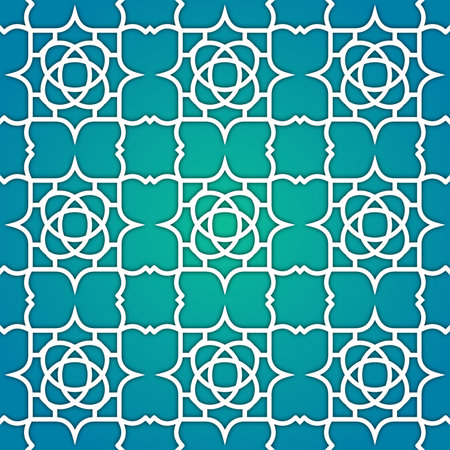 Seamless pattern with arabic geometric ornament. Vector illustrationのイラスト素材