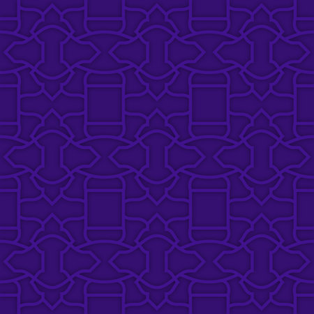 Seamless illustrated pattern made of abstract elements in shades of purpleのイラスト素材
