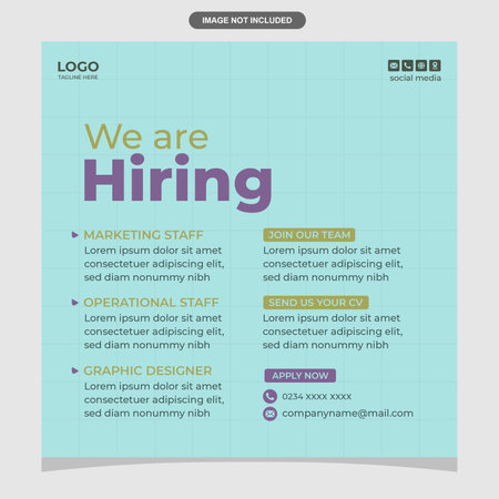 we are hiring flyer design template, vector eps10 illustration.のイラスト素材