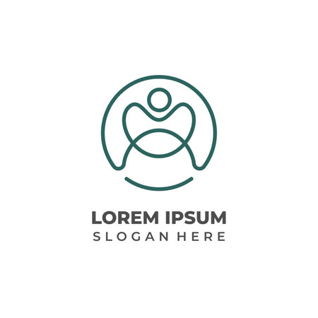 People logo design. Vector illustration, flat design, modern logotypeのイラスト素材