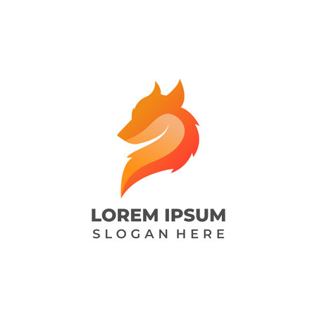 Fox logo design vector template. Animal Logotype concept icon element.のイラスト素材