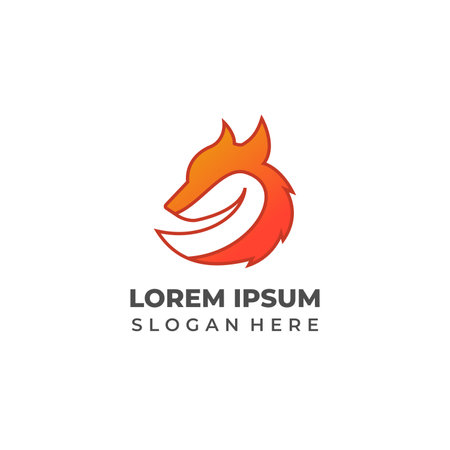 Fox logo design vector template. Creative fox logotype concept icon.のイラスト素材