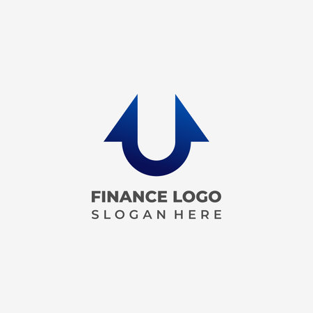 Two Symmetrical Arrow Symbols in a Logo Forming the Letter Uのイラスト素材