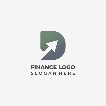 Professional Finance Logo Featuring Letter D and Modern Arrowのイラスト素材