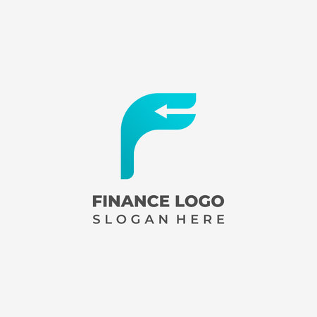 Finance Logo Vector with Combination of Letter F and Arrowのイラスト素材