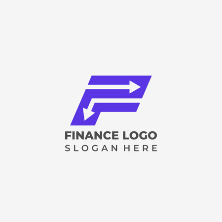 Finance Logo Vector with Combination of Letter F and Arrowのイラスト素材