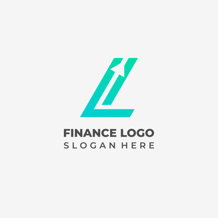 Elegant L Letter Design with 2 Arrow Symbols for Finance Logoのイラスト素材