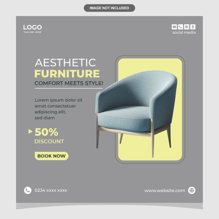Luxury Furniture Banner to Attract Attention on Social Mediaのイラスト素材