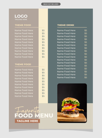 Fast food menu design template with hamburger. Vector Illustration.のイラスト素材