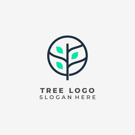 Tree logo design vector template, nature logo design, ecology logo templateのイラスト素材