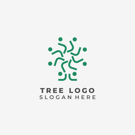 Team tree logo design vector template, business logo template, corporate logoのイラスト素材