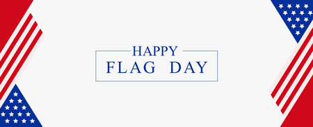American Flag Day vector banner, simple patriotic elegant red blue designのイラスト素材