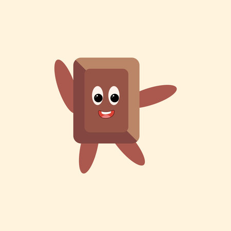 Cute cartoon chocolate illustration sweet snack food, cute unique delicious vector designのイラスト素材