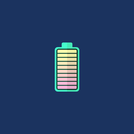 Colorful battery icon with gradient levels, minimal clean style, suitable for technology or energyのイラスト素材