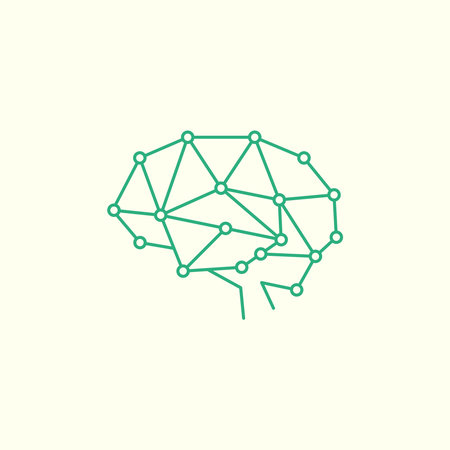 Vector illustration of a brain with the concept of neural networks and neuron connections. Abstract...