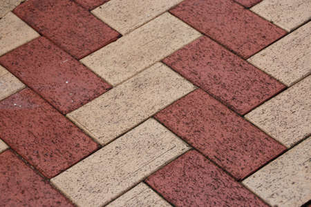 Paving clay brick pattern   in street の写真素材