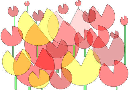 Modern Stylised Tulips abstract design on white backgroundの写真素材