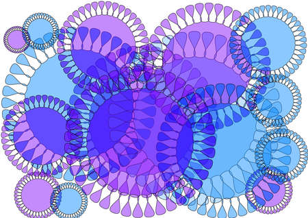 Modern Abstract circular design in blue and purpleの写真素材
