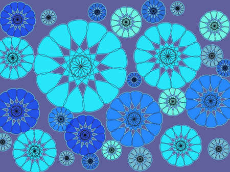 Modern pretty  floral design in blue の写真素材