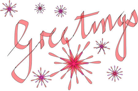 Modern Greeting design red lettering with stars on white backgroundの写真素材