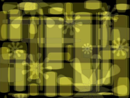 Modern abstract design with floral theme on black backgroundの写真素材