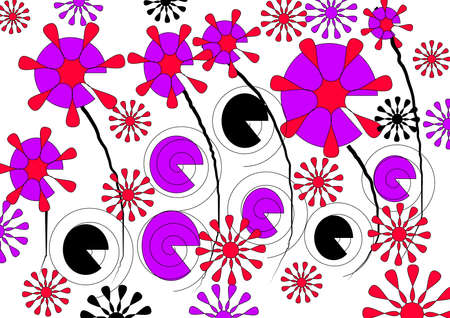 Modern abstract design in bright colours on white backgroundの写真素材