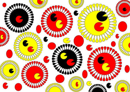 Modern abstract design in bright colours on white backgroundの写真素材