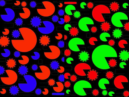 Modern two picture collage  abstract  design on black backgroundの写真素材