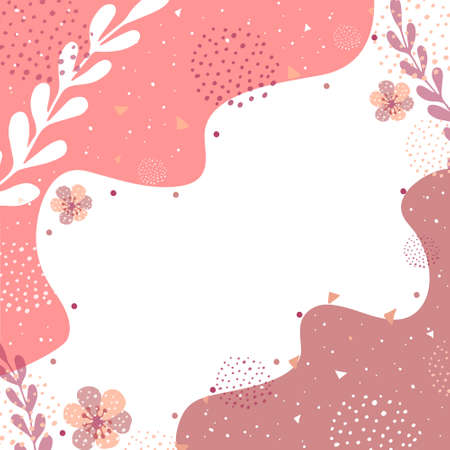 Modern universal artistic templates.International Women's Day and Holiday cards. Good for invitations,menu, table number card design. Spring wedding templates.March 8th.Spring creative background. Vector illustrationのイラスト素材