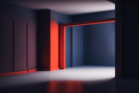 empty interior room 3d illustration, AI Generatedの素材