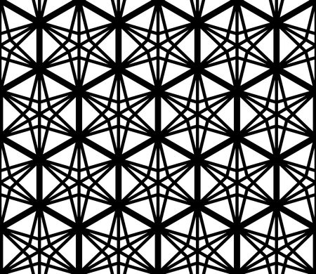 Seamless geometric pattern based on traditional Japanese Kumiko patterns .Grid of hexagons of large thickness.のイラスト素材