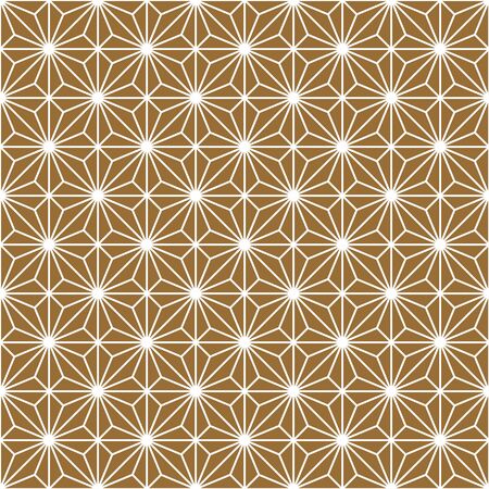 Seamless geometric pattern, great design for any purpose.Pattern background vector.Gold and white.Japanese style Kumiko.Average thickness lines.のイラスト素材