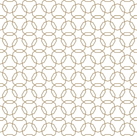Seamless geometric ornament based on traditional arabic art. Muslim mosaic.Brown color lines.Great design for fabric,textile,cover,wrapping paper,background.Average thickness lines.のイラスト素材