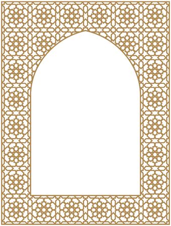 Rectangular frame of the Arabic pattern with proportion three by four.のイラスト素材