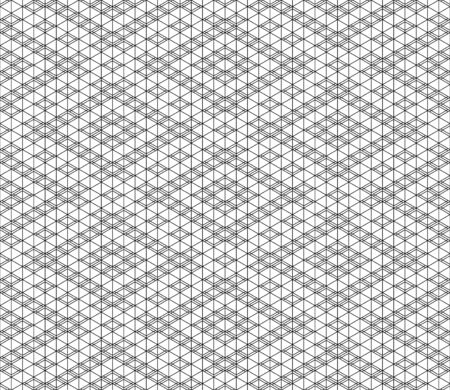 Seamless geometric pattern inspired by Japanese woodworking style Kumiko zaiku.Black and white silhouette with average thickness lines.Hexagonal grid.のイラスト素材