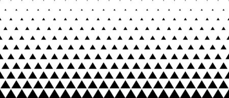 Geometric pattern of black triangles on a white background.Seamless in one direction.Option with a short fade out.Radial method.Eleven figures in height.のイラスト素材