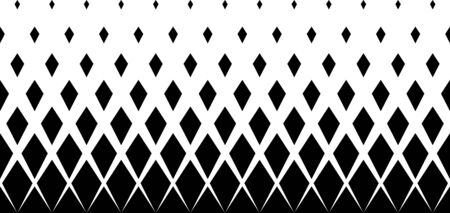 Geometric pattern of black diamonds on a white background.Seamless in one direction.Option with a short fade out.8 figures in height.のイラスト素材