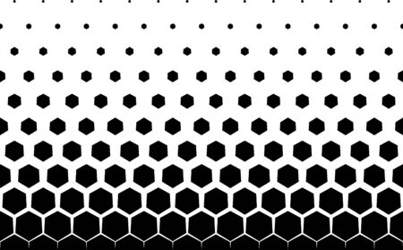 Seamless halftone vector background.Filled with black hexagones . 11 figures in height.の素材 [FY310143967573]