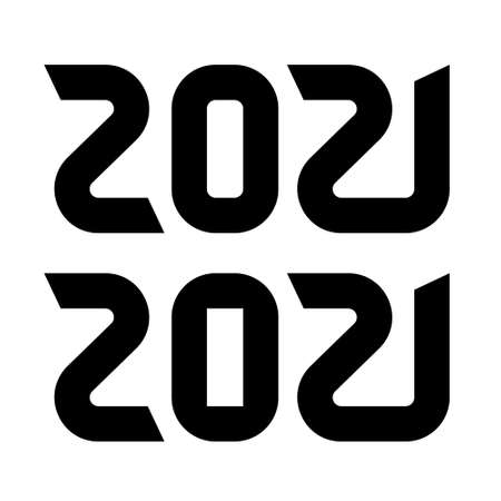 New Year 2021  text design.Vector illustration. Isolated on white background.Brochure design template, card, banner.のイラスト素材