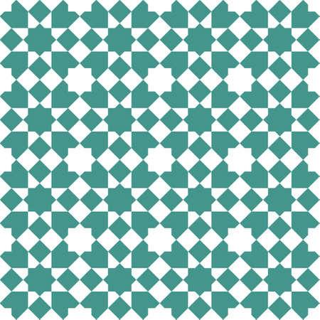 Seamless geometric ornament based on traditional islamic art. .Great design for fabric, textile, cover, wrapping paper, background.Turquoise blue color.のイラスト素材