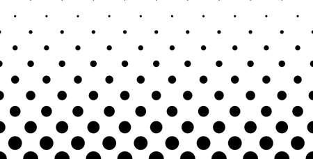 Seamless halftone vector background.Filled with black circles .Short fade out. 11 figures in height.のイラスト素材