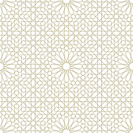 Background seamless pattern based on traditional islamic art.Brown color.Great design for fabric, textile, cover, wrapping paper, background. Average thickness lines.のイラスト素材